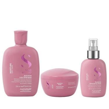 Imagem de Kit Alfaparf Semi Di Lino Moisture - Shampoo 250ml + Máscara 200ml + F