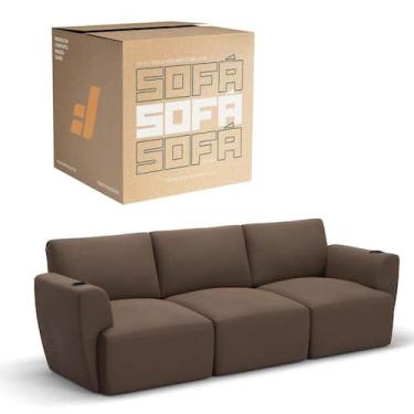 Imagem de Sofá 3 Lugares Sala De Estar em Tecido Linho Modular Damie Na Caixa, M