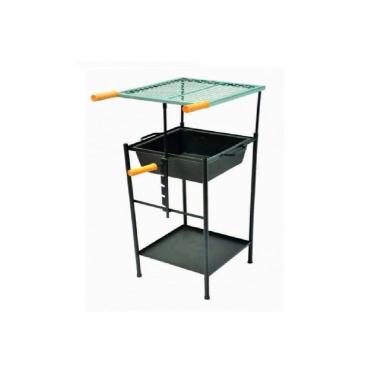 Imagem de Churrasqueira Quadrada (alta) Regulável C/ Grelha Tabuleiro