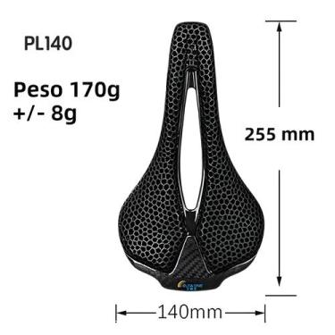 Imagem de Selim De Bicicleta Leve Em Carbono Impresso Em 3D 255x140mm Para Estra