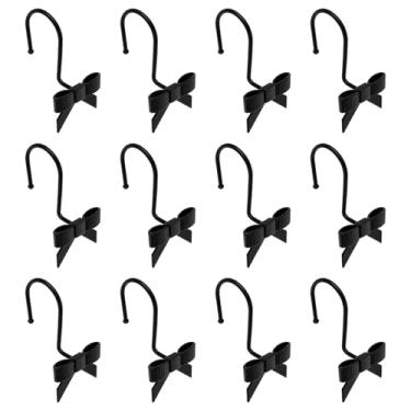 Imagem de Kit de ganchos de cortina de chuveiro, nós de laço lisos e lisos, ganchos de cortina versáteis e bonitos anéis de chuveiro para seu banheiro