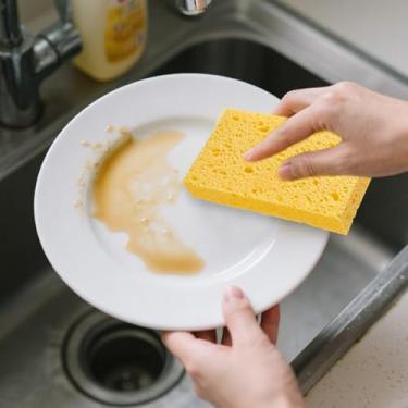 Imagem de Esponjas de cozinha esponja de limpeza comprimida macia para limpeza doméstica de superfícies (laranja, 11 x 7 x 0,2)