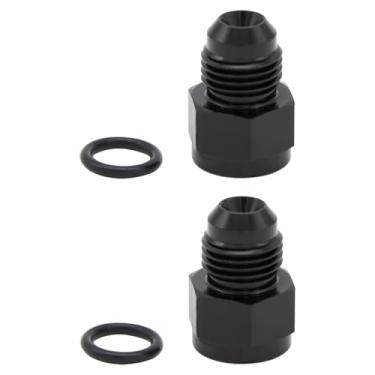 Imagem de KRD PERFORMANCE Expansor fêmea para macho 4AN para 6AN adaptador expansor alumínio JIC AN4 fêmea para macho AN6 flare, mangueira expansível, preto, pacote com 2