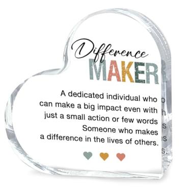 Imagem de Presentes de Apreciação para Líder Chefe Mentor Colega de Trabalho Professor, Presente Criador de Diferenças Sinal Decorativo Claro Placa de Acrílico para Prateleira de Mesa de Mesa, Presentes