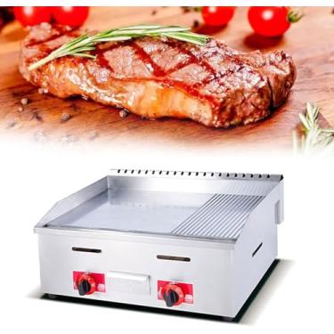 Imagem de Chapa A Gás Glp Comercial Aço Inoxidável Resistente Placa De Cozinha Ao Ar Livre - Grelha Plana Antiaderente Para Hambúrguer De Alto Volume E Preparação De Alimentos, 722