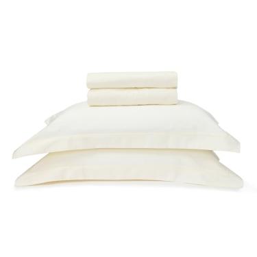 Imagem de Jogo de Lençol Premium Percal 400 fios, 100% algodão, Ultra Macio, Hotel Spa (Off White, Casal)