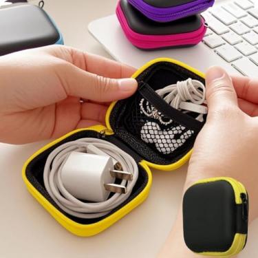 Imagem de Organizador de cabos de viagem – Estojo de transporte para acessórios eletrônicos, bolsa de armazenamento de camada dupla portátil à prova d'água para cabo, carregador, fone de ouvido