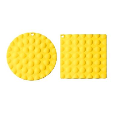 Imagem de Generic Jogo Americano de Mesa 2 Peças, Porta-Copos para Caneca de Café, Portátil, Elegante, Fácil de Limpar, ao Calor, Decorativo para Casa de, Amarelo