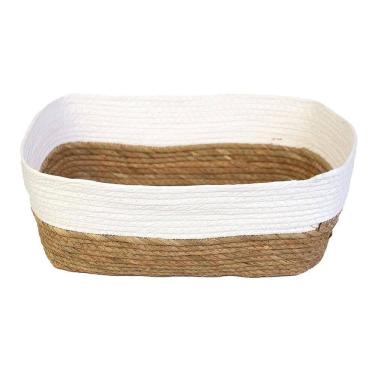 Imagem de Cesto Organizador Branco Multiuso Fibra Natural