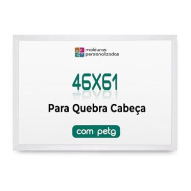 Imagem de Moldura 46x61 para Quebra Cabeça Grow Puzzle 1000 Peças com Proteção Petg (Branco)