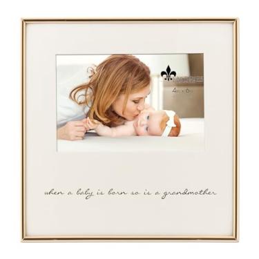 Imagem de Moldura metálica dourada 15 x 10 cm – Design When a Baby Is Born So is a Grandma