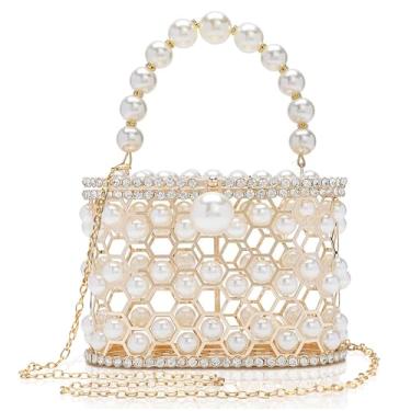 Imagem de Bolsa de mão de acrílico transparente de luxo para mulheres, bolsa de noite, bolsa de ombro transversal, festa, formatura, Branco, Medium