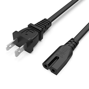 Imagem de Cabo de alimentação CA de 2 pinos adequado para HDTV Vizio D/E/M/V/P, adequado para barra de som, Philips Sanyo Emerson TV, substituição de alto-falante Bose Music System