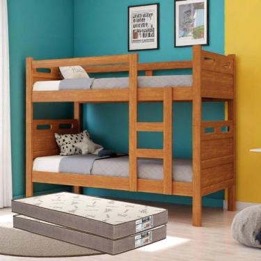 Imagem de Beliche Com 2 Colchões D33 Premium – Conforto E Segurança Nature