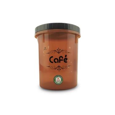 Imagem de Pote de Café Para Cozinha Acoplado Redondo Com Tampa Rosca e Encaixe 2