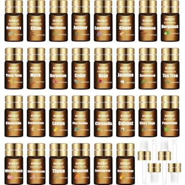 Imagem de BISIRBAT Os 30 Melhores Óleos Essenciais Para Difusor, Purificação De Ar, Aromaterapia, Massagem, Fabricação De Velas E Sabonetes E Lavanderia