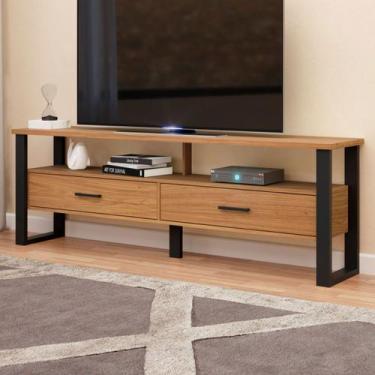 Imagem de Rack para TV Até 60 Polegadas 2 Gavetas 100% Mdf Freijó/Preto Fosco F4