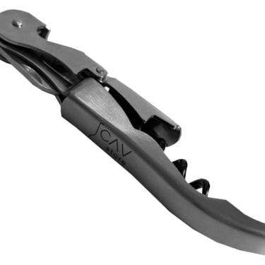 Imagem de Saca-Rolhas Inox Escovado - Dois Estágios | Abridor Profissional e Elegante