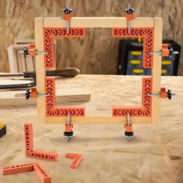 Imagem de 1 peça de braçadeira de 90 graus posicionamento tipo L régua de ângulo reto quadrados ferramentas de emenda para marcenaria caixas de armários