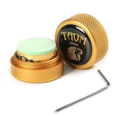 Imagem de YEUEK TAOM Suporte de giz de piscina em formato redondo, ferramentas práticas, acessórios de bilhar, miniestojo magnético com ponta de giz, caixa redonda de bilhar