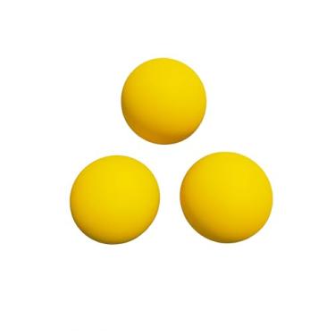 Imagem de VisnzvLux Pacote com 3 bolas de squash amarelas para crianças de 5 a 11 anos, bolas de squash de borracha ecológicas de 5 a 11 anos, bolas de treinamento para iniciantes de alto salto para crianças