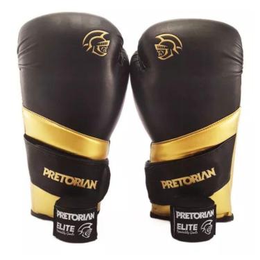 Imagem de Kit Luva Boxe Muay Thai Elite + Bandagem, Pretorian, Preto/