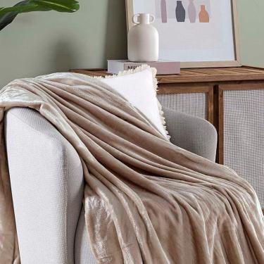 Imagem de Cobertor Manta Terry Ultrasoft Flannel Queen 2,40m X 2,20m Lisa 01 Peça - Cáqui Sand