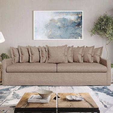 Imagem de Sofá Living Laguna 2,80m Com Capa Removível Lavável Cor Bege Claro 2251