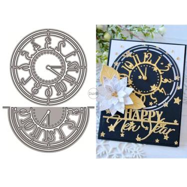 Imagem de DzIxY Relógio de retalho, matrizes de corte de metal para fazer cartões, conjunto de recortes de papel, estêncil, suprimentos, modelos de máquina