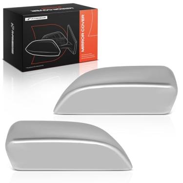 Imagem de A-Premium 2 peças de tampas de espelho retrovisor do lado do motorista e do passageiro - Compatível com Chevrolet Tahoe Suburban & GMC Yukon XL e Cadillac Escalade ESV - Prata polida, sem orifício de