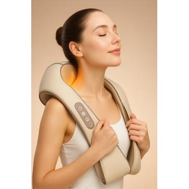 Imagem de Massageador Shiatsu Profissional com Aquecimento, Portátil, para Pescoço, Ombros, Costas e Lombar, Controle de Intensidade, Sistema de Massagem Terapêutica