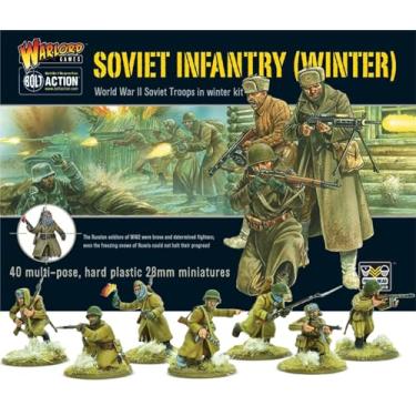 Imagem de Warlord Bolt Action Soviet Infantry Winter Troops 1:56 Tabletop Miniatures - Plastic Paintable Miniature WWII Soldiers Set, Unpainted Table Top 28mm Military Minifigures for Adults - Gaming Figurines