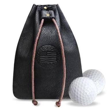 Imagem de Bolsa de bola de golfe em couro real Samzan para jogadores de golfe ma