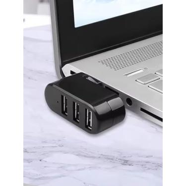 Imagem de Extensor divisor de hub USB 3.0, adaptador USB 3.0 multiportas [rotação de 90°/180°], hub USB 3 em 1 para laptop, carro, MacBook Pro/Air, teclado, impressora, mouse