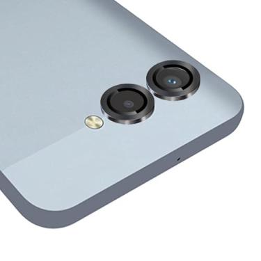 Imagem de Luchantle Pacote com 2 protetores de lente de câmera T-Mobile T Phone 3, protetor de tela de vidro temperado 9H, acessórios de decoração de anel de metal (preto)