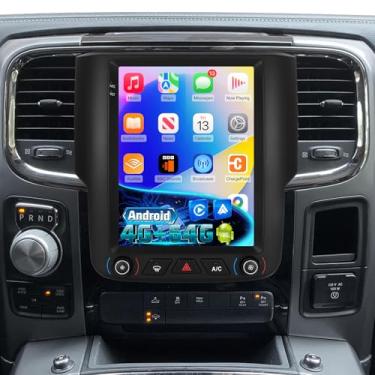 Imagem de [4+64] Rádio de carro Volxcereo para Dodge RAM 1500 2500 3500 2013-2018 (para CA automático), 24.6 cm Android Touchscreen RAM estéreo com Carplay/Android Auto, GPS, WiFi, Bluetooth, SWC, HiFi, FM/RDS