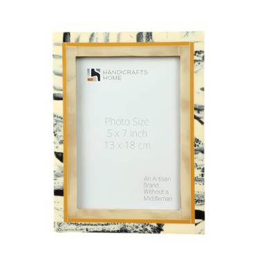 Imagem de Handicrafts Home Moldura de tinta abstrata 12,5 x 17,8 cm - Embutido de resina decorativa feita à mão para decoração vintage e boho - suporte de mesa ou parede para sala de estar, mesa de escritório