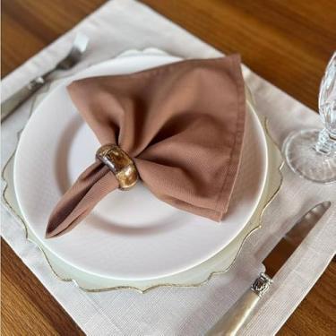 Imagem de Kit 8 Guardanapos em Algodão Premium 35 x 35 com bainha (Doce de Leite)