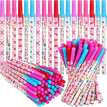 Imagem de Yexiya 150 canetas esferográficas de dia dos namorados, canetas esferográficas de coração, canetas de tinta preta para material de escritório escolar, dia dos namorados, suprimentos para festa de casamento, 0,7 mm