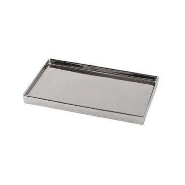 Imagem de Bandeja de café da manhã, bandeja de cerâmica prateada, bandeja de armazenamento doméstico, retangular, bandeja de mesa de centro (uma cor GG)