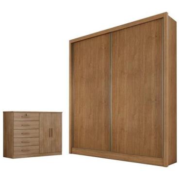 Imagem de Guarda Roupa Solteiro Toledo e Cômoda Seul Cumaru 23 - Novo Horizonte