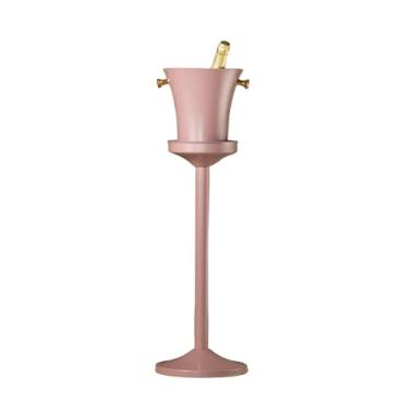 Imagem de Balde de gelo de aço inoxidável 5L com suporte, balde de champanhe para vinho, cerveja e bebidas, para festas e reuniões (rosa)