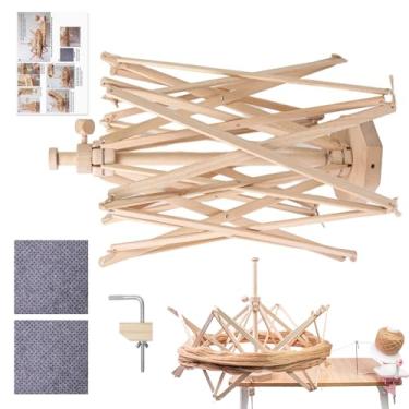 Imagem de Enrolador de fio de guarda-chuva, suporte de fio de tricô | Acessórios de suporte de guarda-chuva de madeira para entusiastas de crochê para amantes de tricô