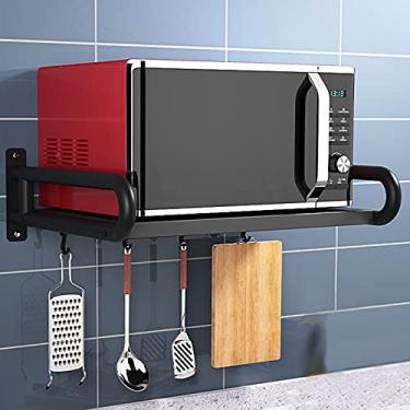 Imagem de HHHJQFAAT Rack de armazenamento de microondas, suporte de micro-ondas, suporte para forno, aço inoxidável, suporte de prateleira de aço inoxidável, suporte de prateleira de aço inoxidável