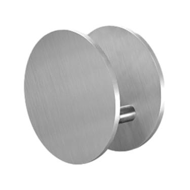 Imagem de Puxador de porta redondo push pull aço inoxidável, maçaneta de porta exterior interior sem travamento, maçanetas de porta de vidro resistente para porta principal/portão frontal (cor: prata, tamanho