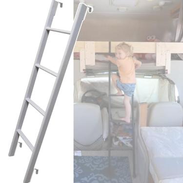 Imagem de XIVUIFOI Escada para beliche RV 114.3 cm/129.5 cm/139.7 cm/149.9 cm Escada de substituição de cama de metal ajustável gancho na cama escada interior segurança escada de sotão (116 cm (45)