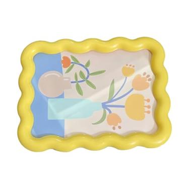Imagem de Porta-retrato de mesa, lindas molduras amarelas – Decorações de mesa estéticas para dormitório, estúdio, feriado, entrada, armário, mesa, quarto de crianças, aniversário