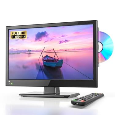 Imagem de Desobry TV LCD 1080p de 16 polegadas com leitor de DVD integrado – monitor HDMI USB para casa, cozinha, trailer, escritório