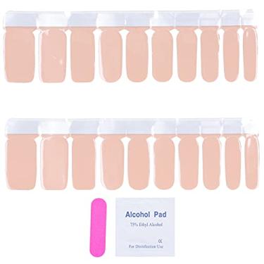 Imagem de Adesivos de arte para unhas autoadesivos capa completa DIY elegante envoltórios de unhas cor sólida clássica 20 peças para uso em salão de beleza doméstico aplicação rápida e (14)