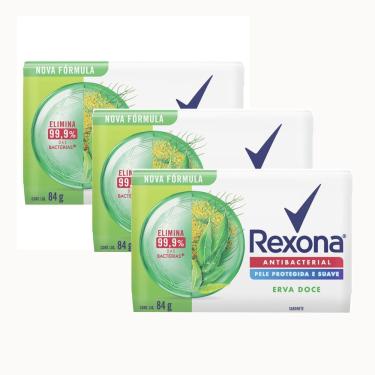 Imagem de Kit 3 Sabonete em Barra Rexona Antibacterial Erva-Doce 84g